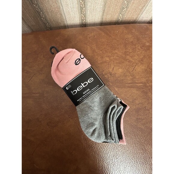 bebe Other - bebe - 6 Pairs Black and Pink Women's Socks - ankle socks Stocking Stuffer